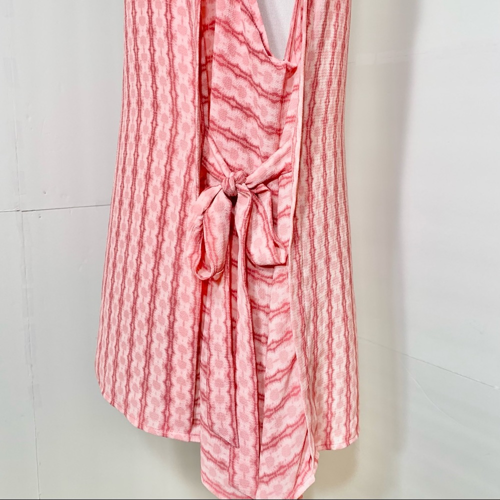 SOLD-NWT Vince Camuto Side Tie Rose Pink Printed Tunic - Picture 5 of 10